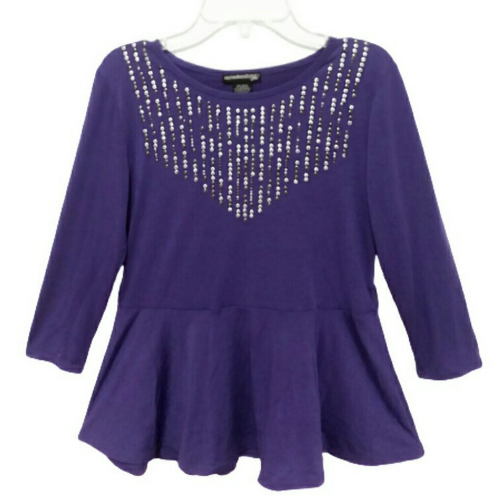 Girls size 14 purple sequin babydoll longsleeve